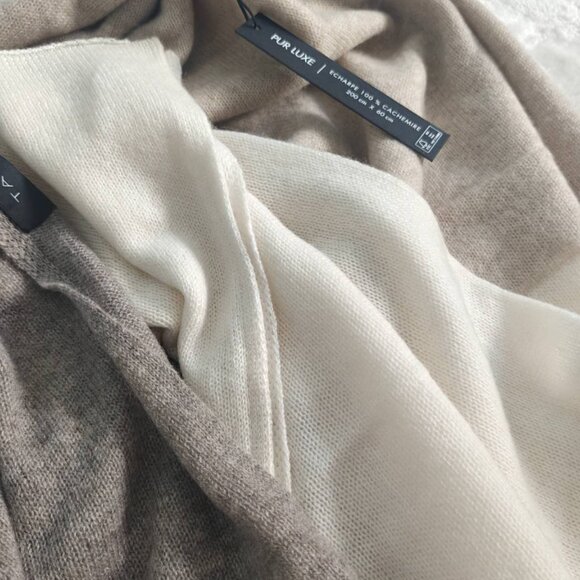 NEW TAHARI 100% 2-PLY Cashmere Scarf 23.5” X 79” Tricolor - Picture 5 of 5